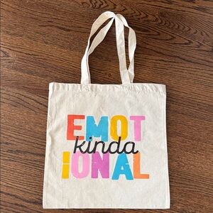 Kinda EMOTIONAL Colorblock Canvas Tote